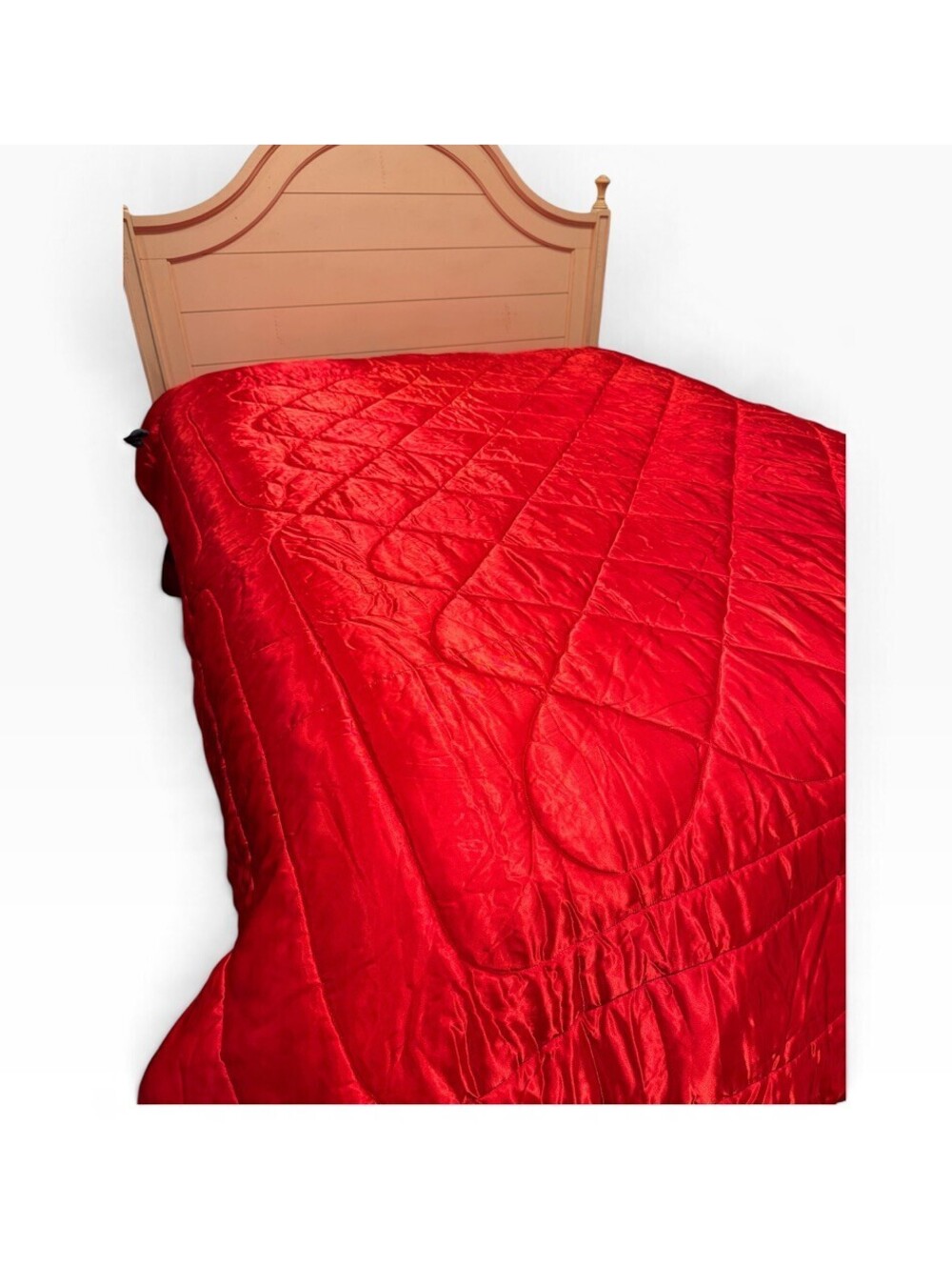 Red Satin King Comforter Quilted Y2K Style